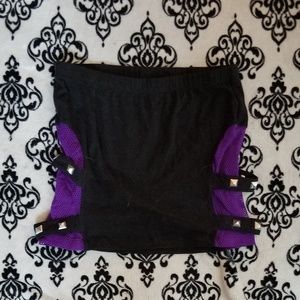 LIP SERVICE cybergoth studded mesh mini skirt